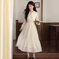 Spring -Summer Elegant Dress White Silk Dress